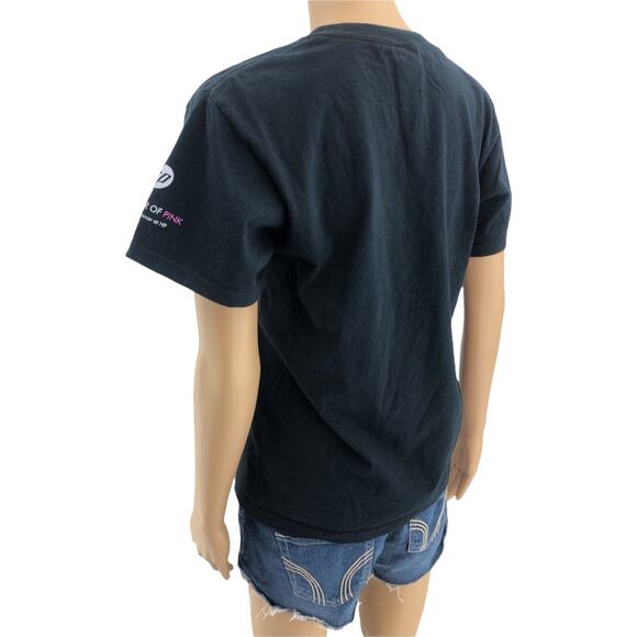 Hewlett-Packard SMALL Black Breast Cancer Awareness Short Sleeve Tee Shirt - Picture 4 of 5